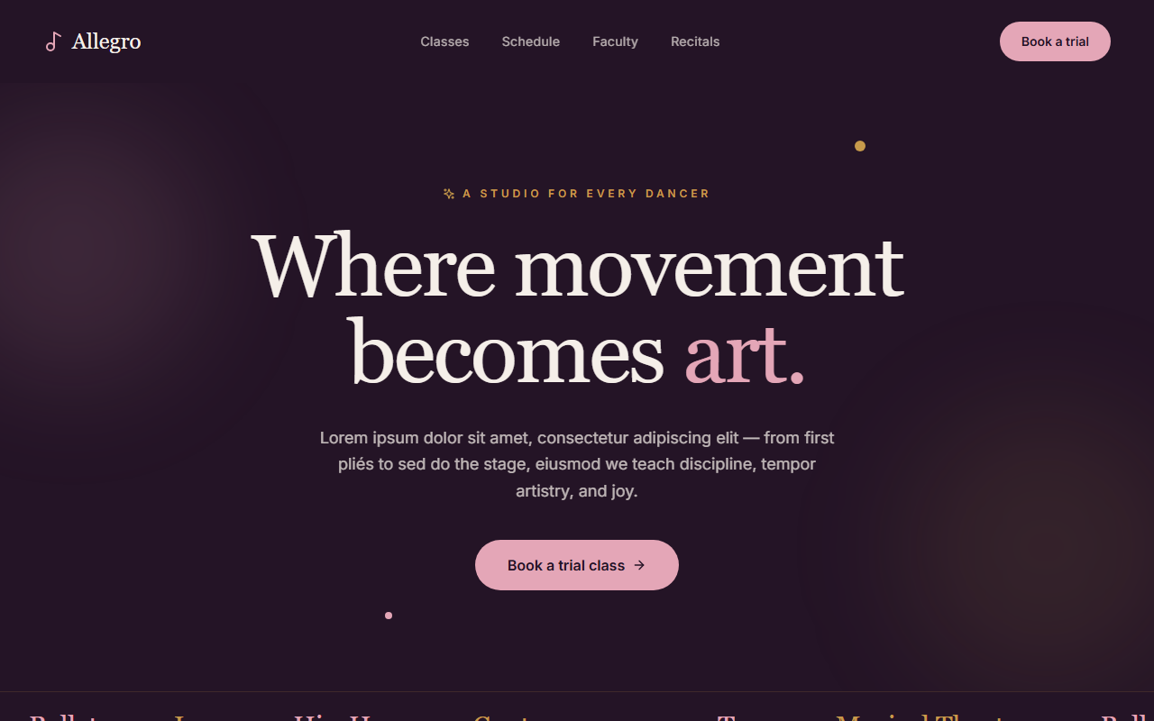 Allegro website design preview