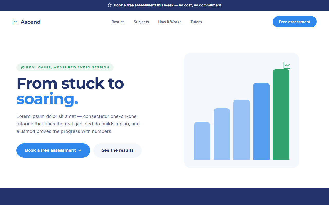 Ascend website design preview