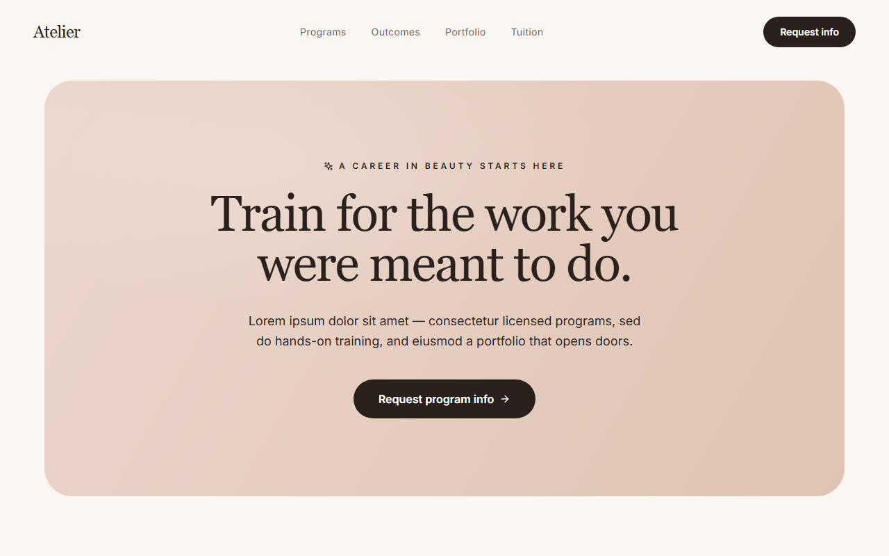 Atelier website design preview