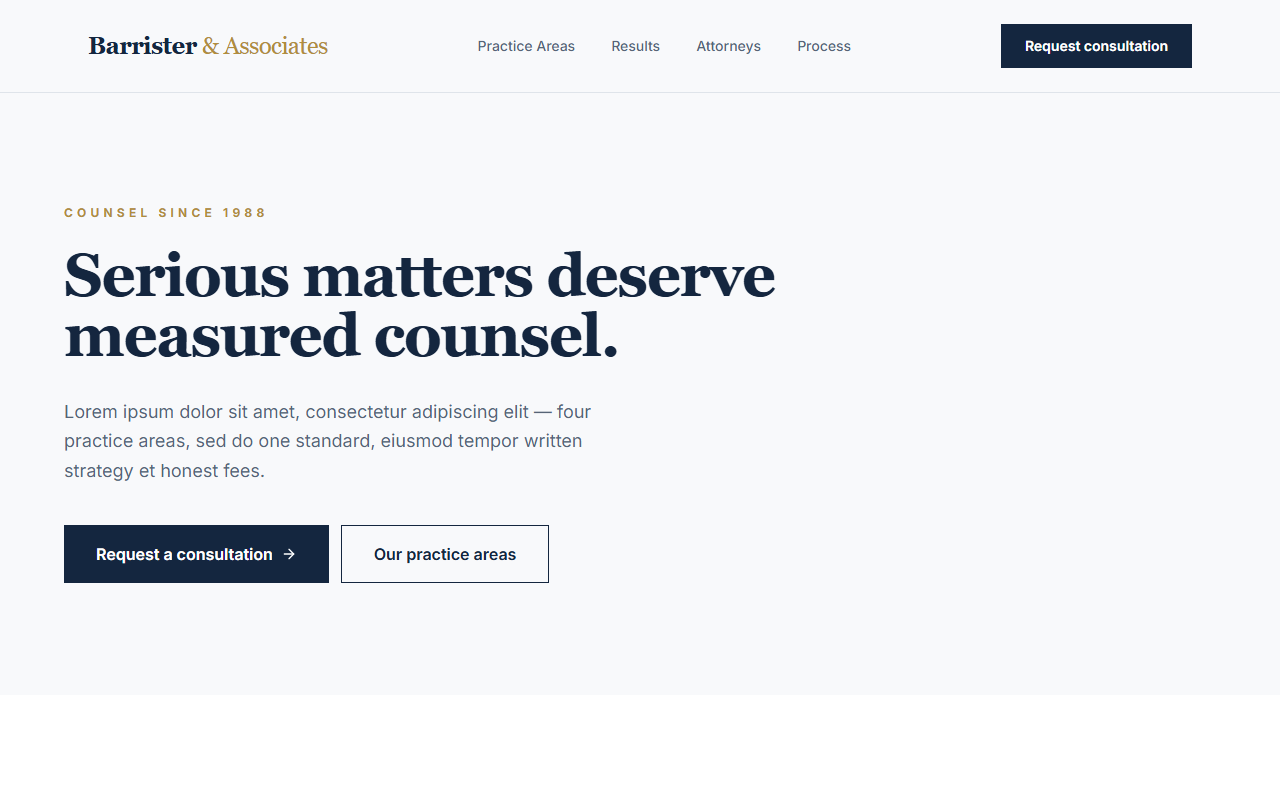 Barrister website design preview