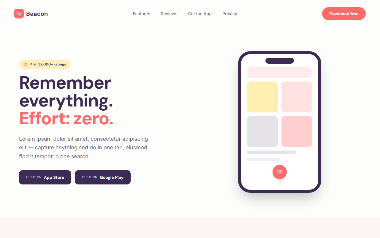Beacon website design preview