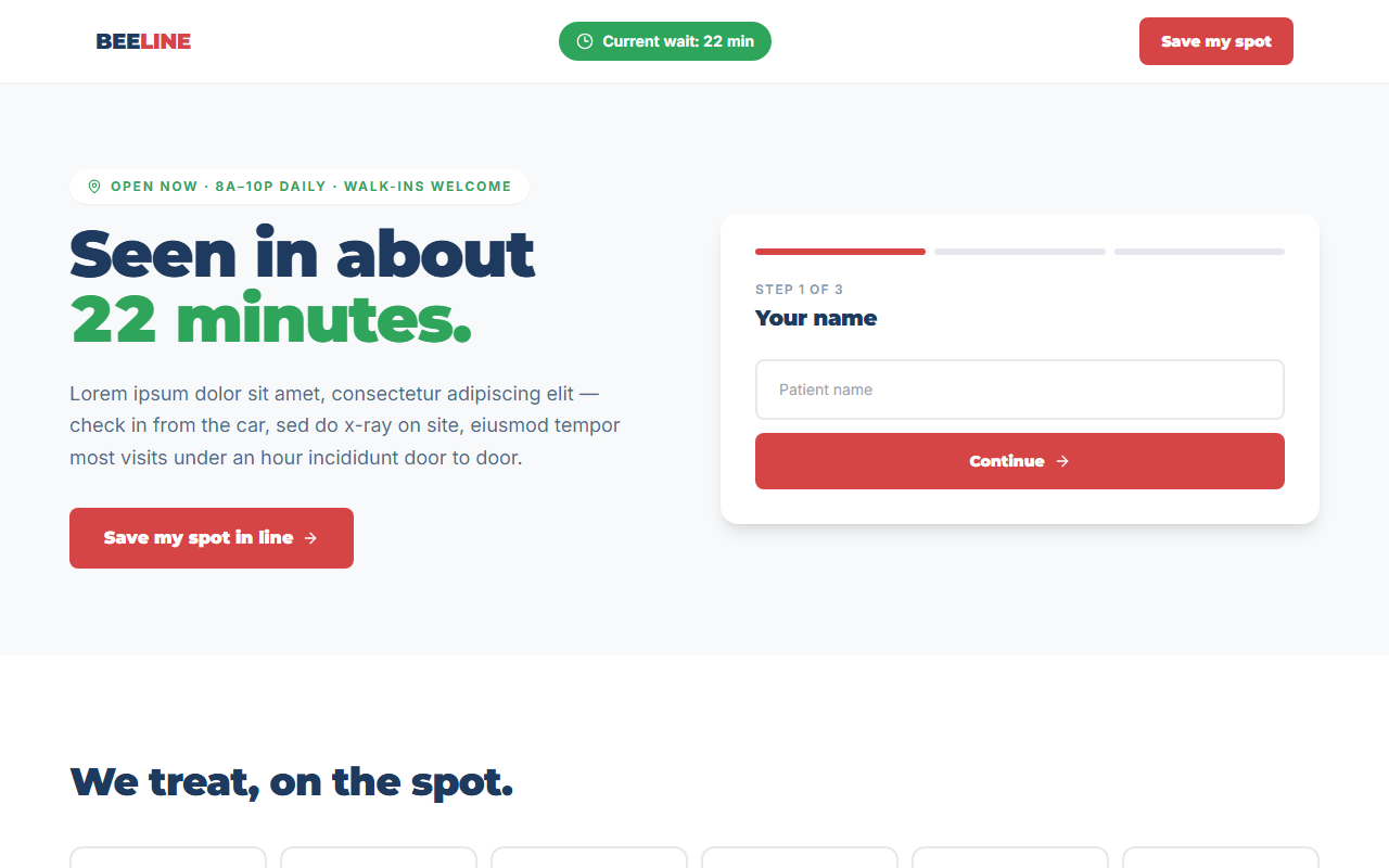 Beeline website design preview