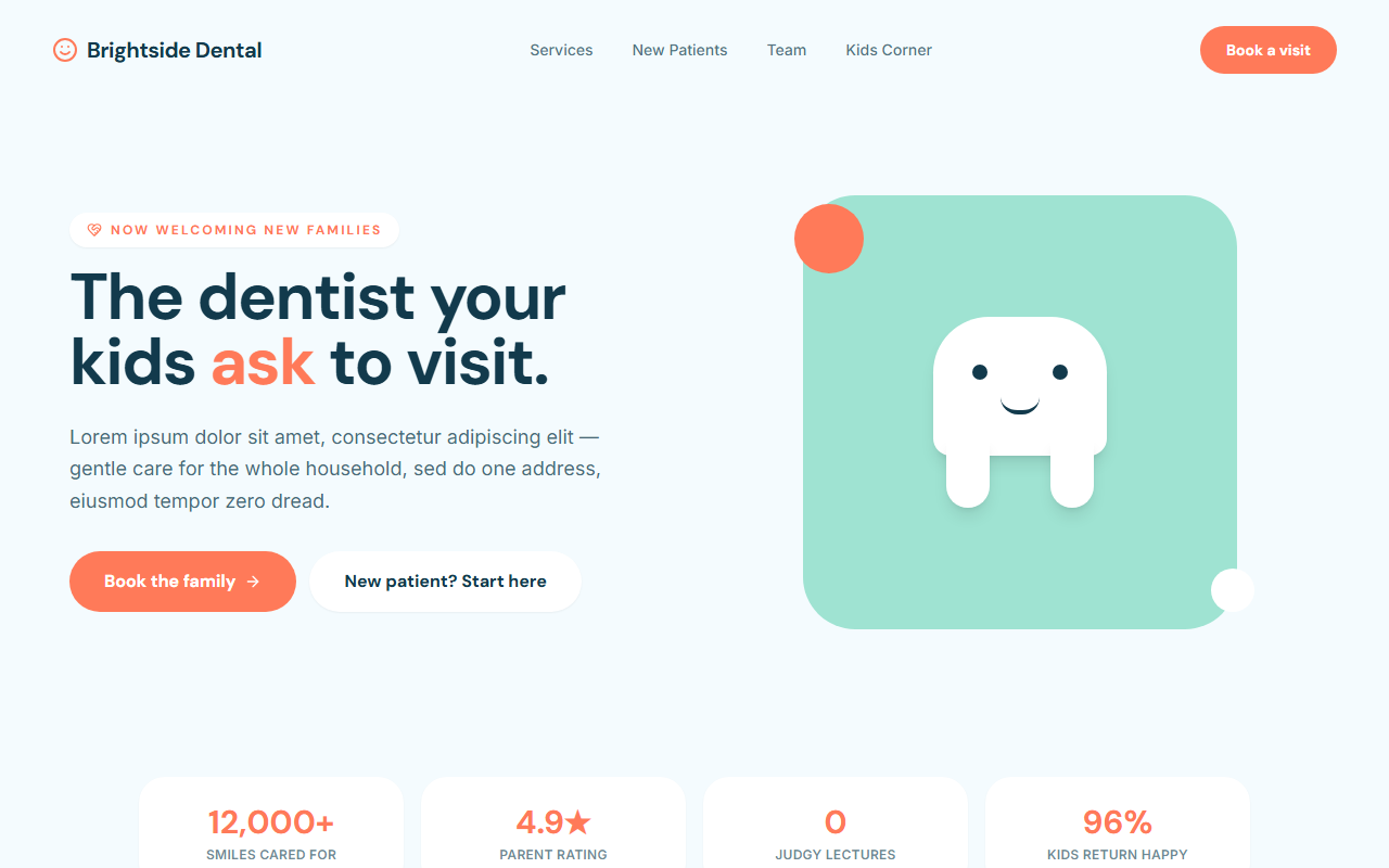 Brightside Dental website design preview