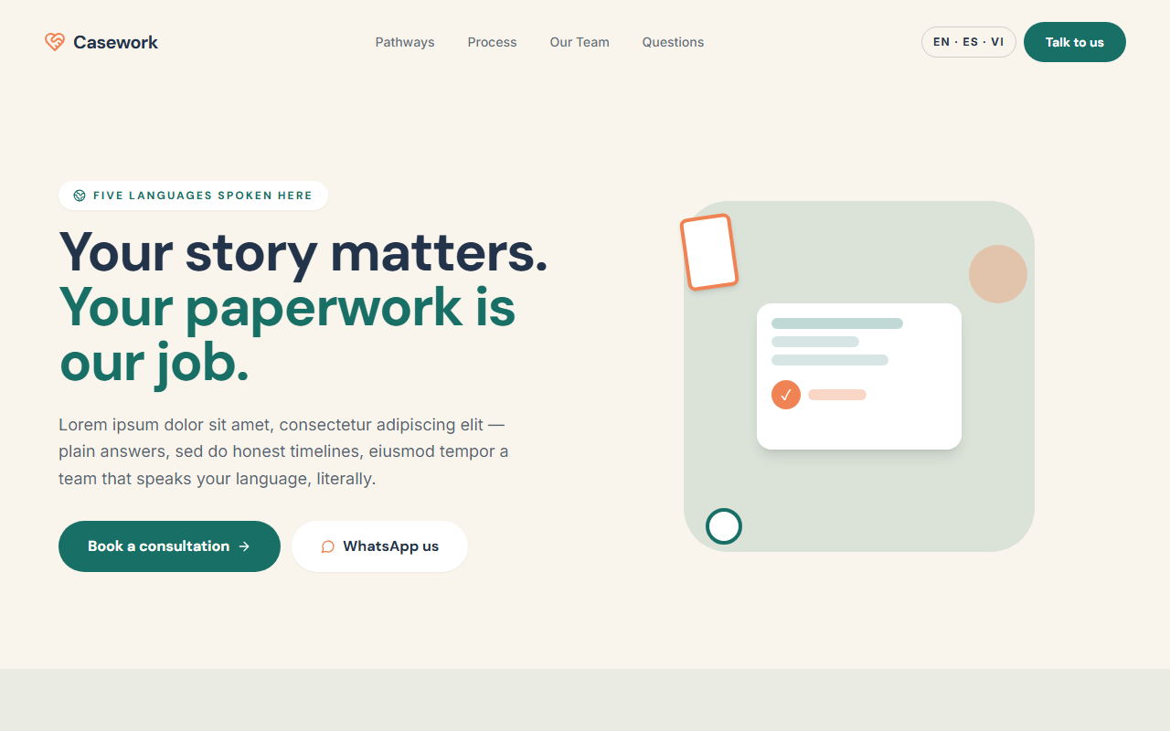 Casework website design preview