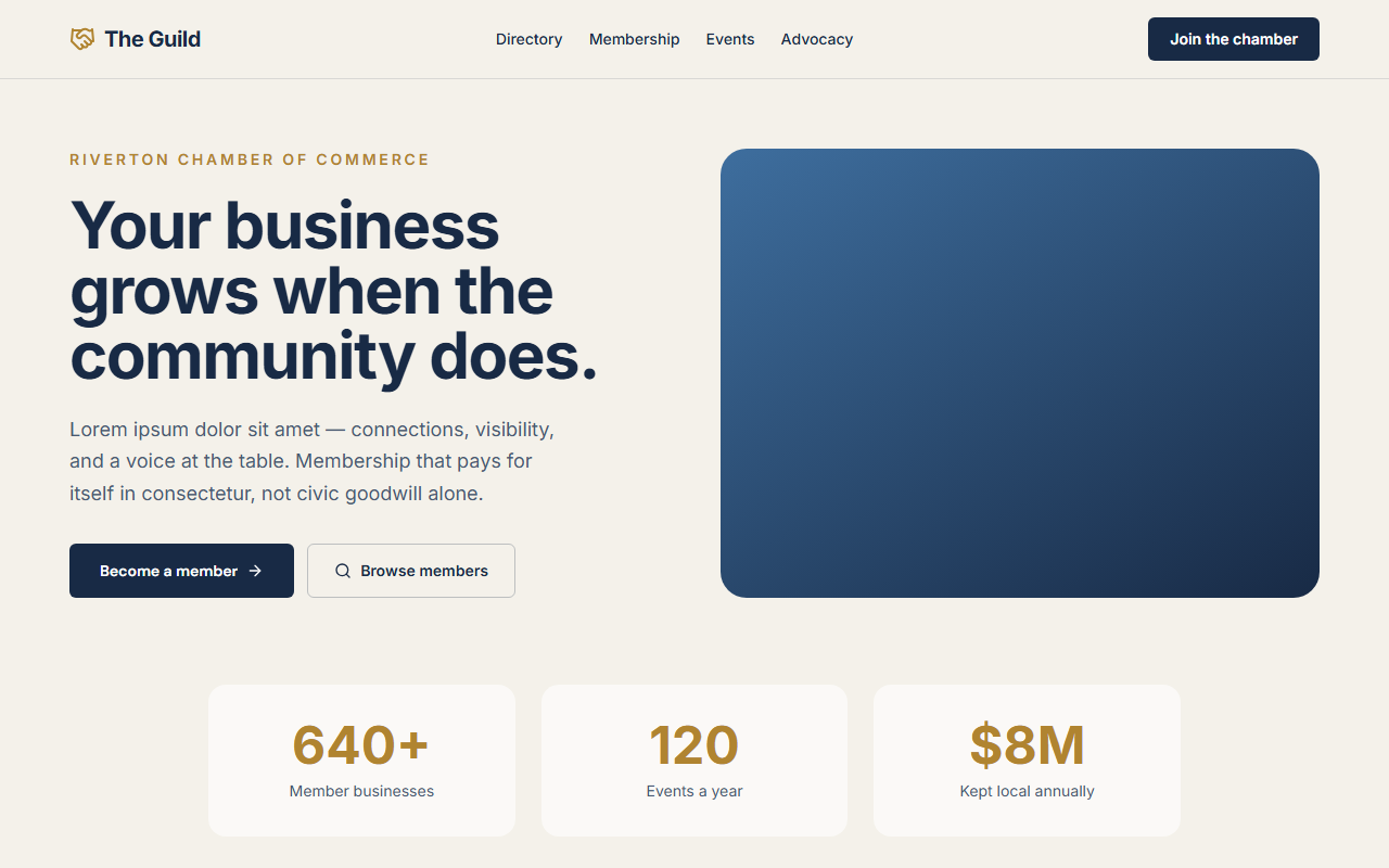 The Guild website design preview