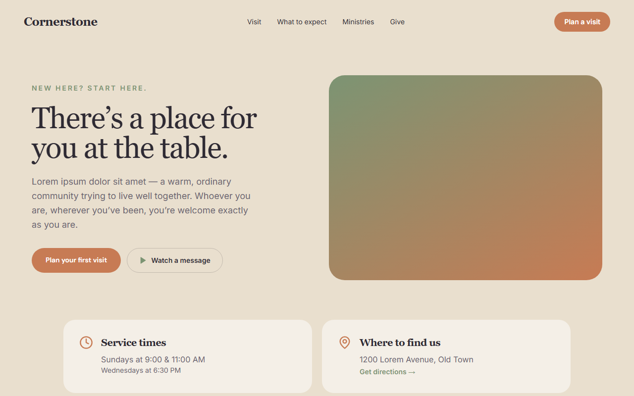 Cornerstone website design preview