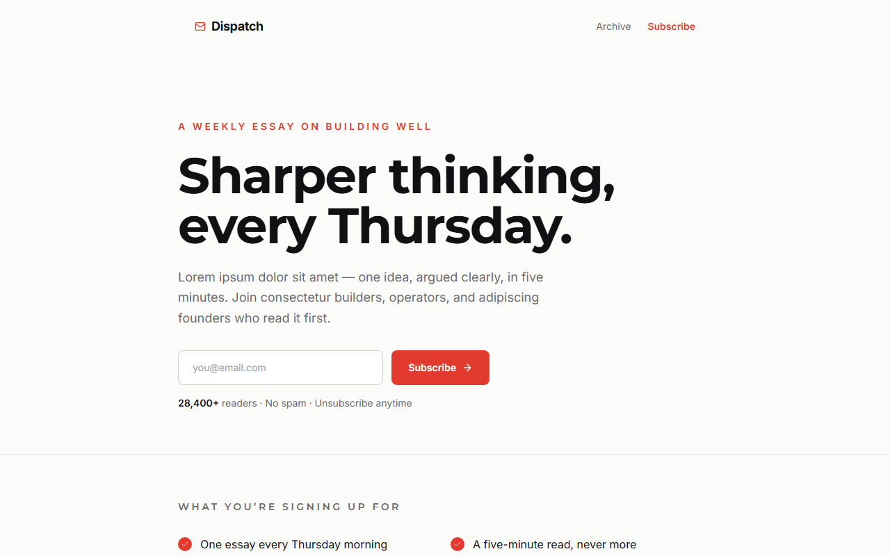 Dispatch website design preview