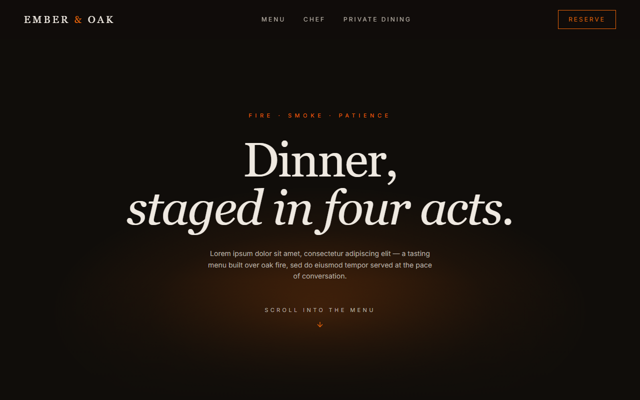 Ember & Oak website design preview