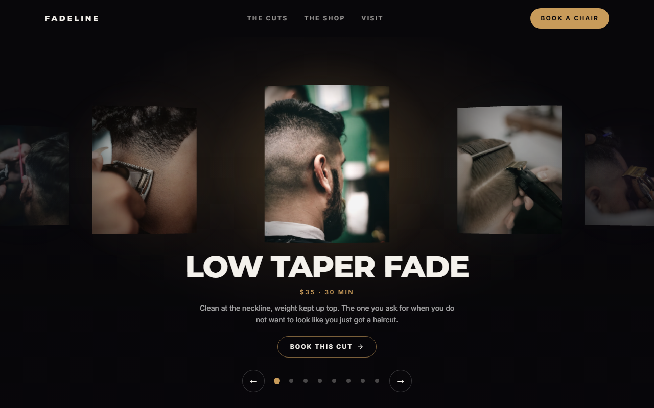 Fadeline website design preview