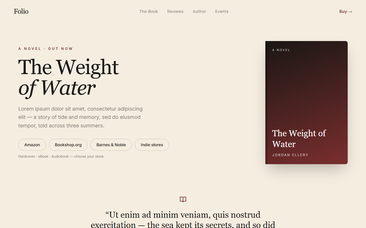Folio website design preview