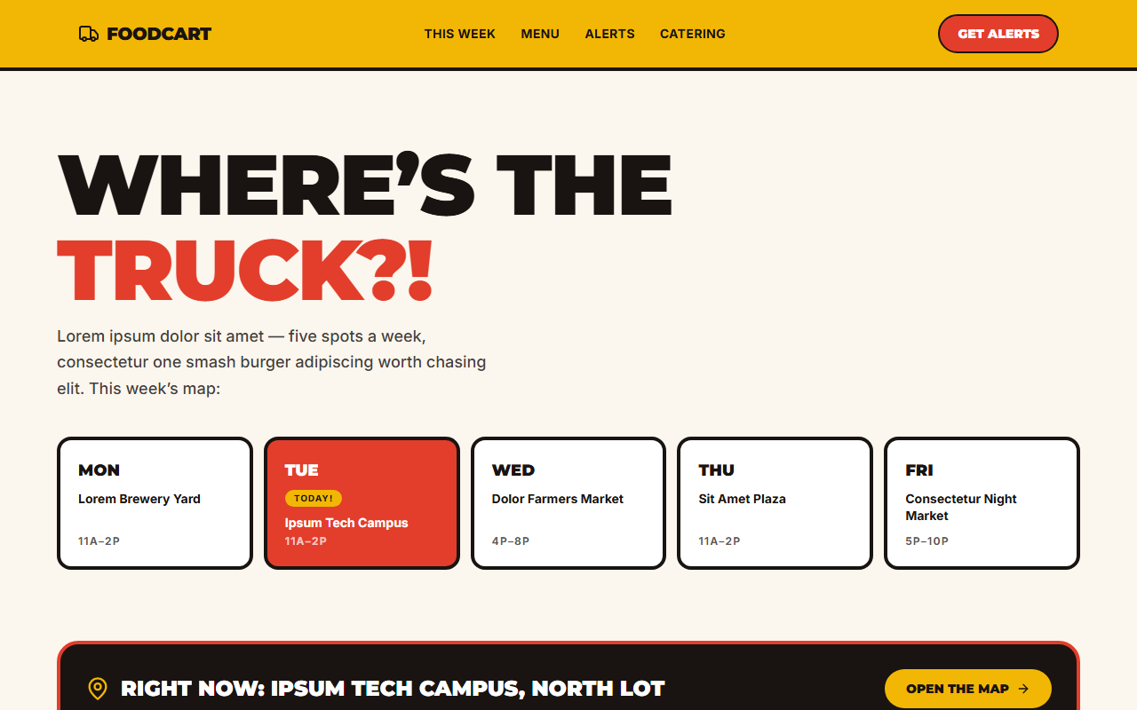 Foodcart website design preview