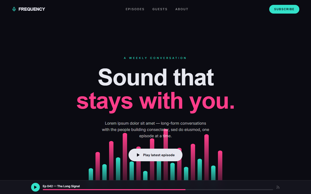 Frequency website design preview