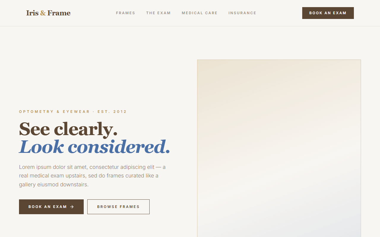 Iris & Frame website design preview