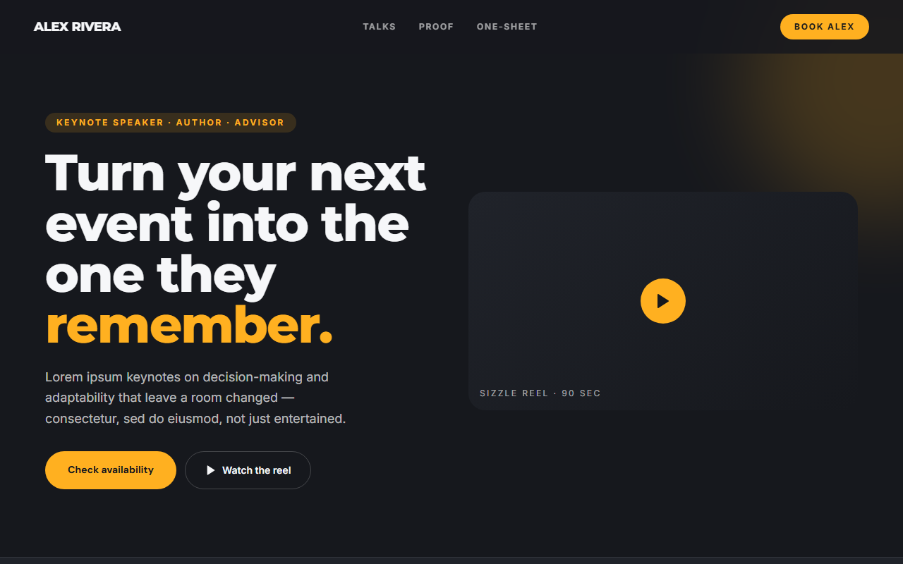 Keynote website design preview