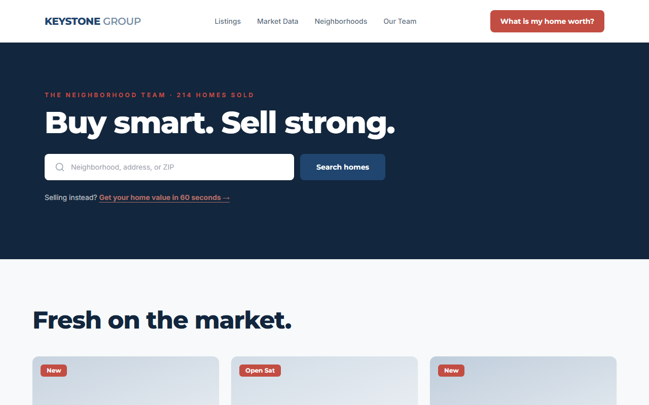 Keystone website design preview