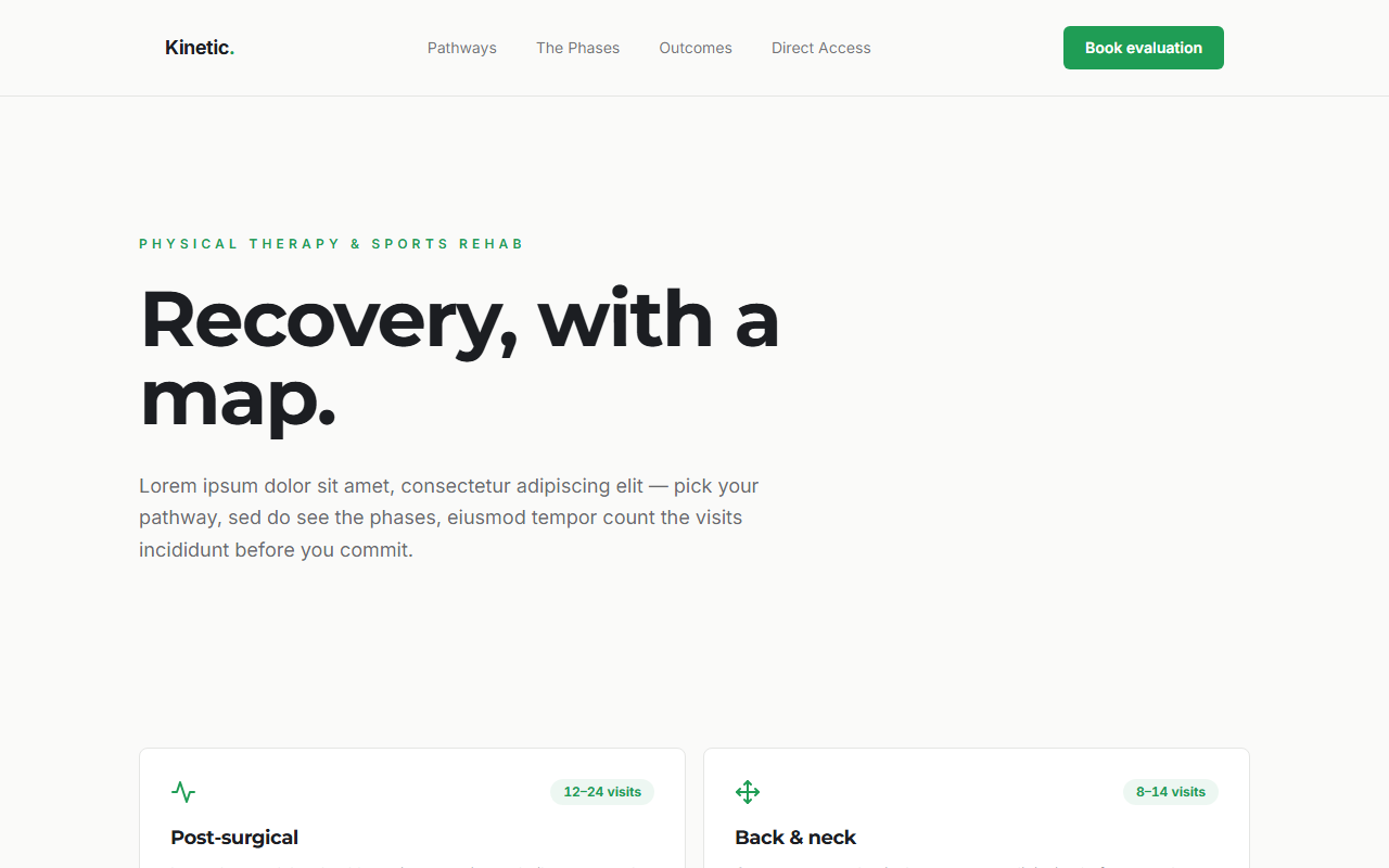 Kinetic website design preview
