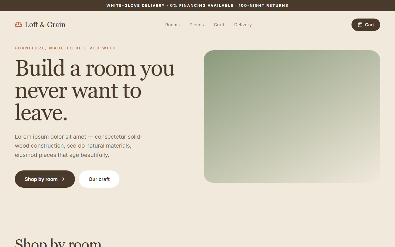 Loft & Grain website design preview
