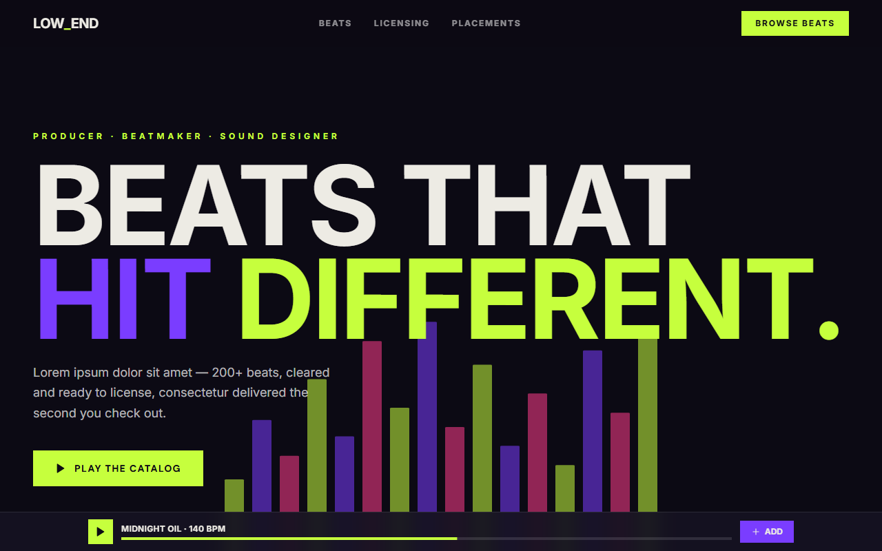 Low End website design preview