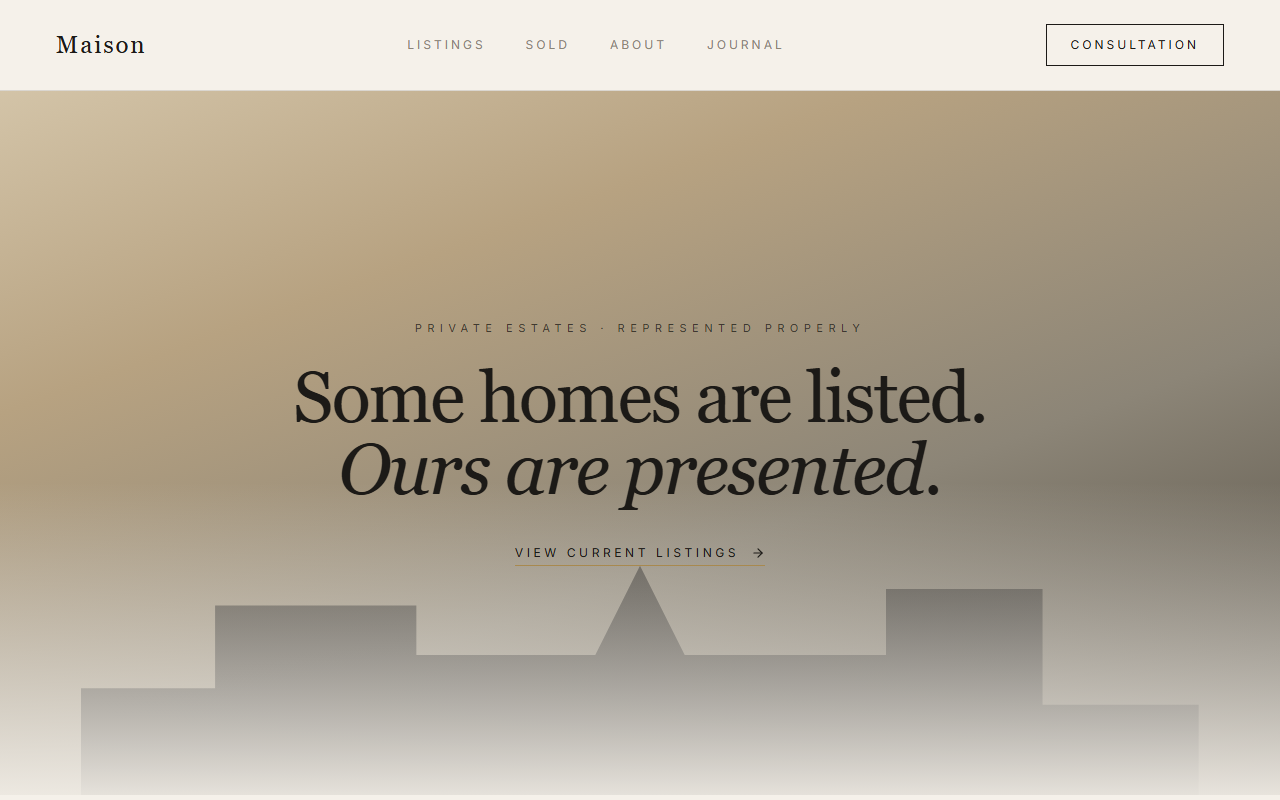 Maison website design preview