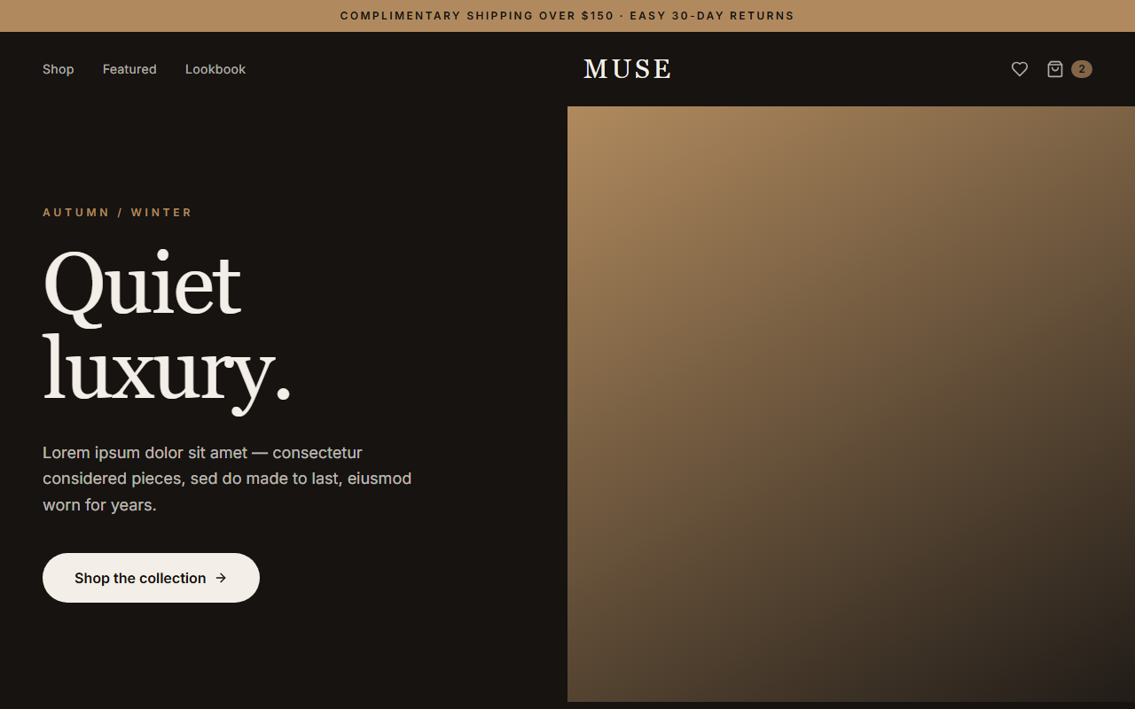 Muse website design preview