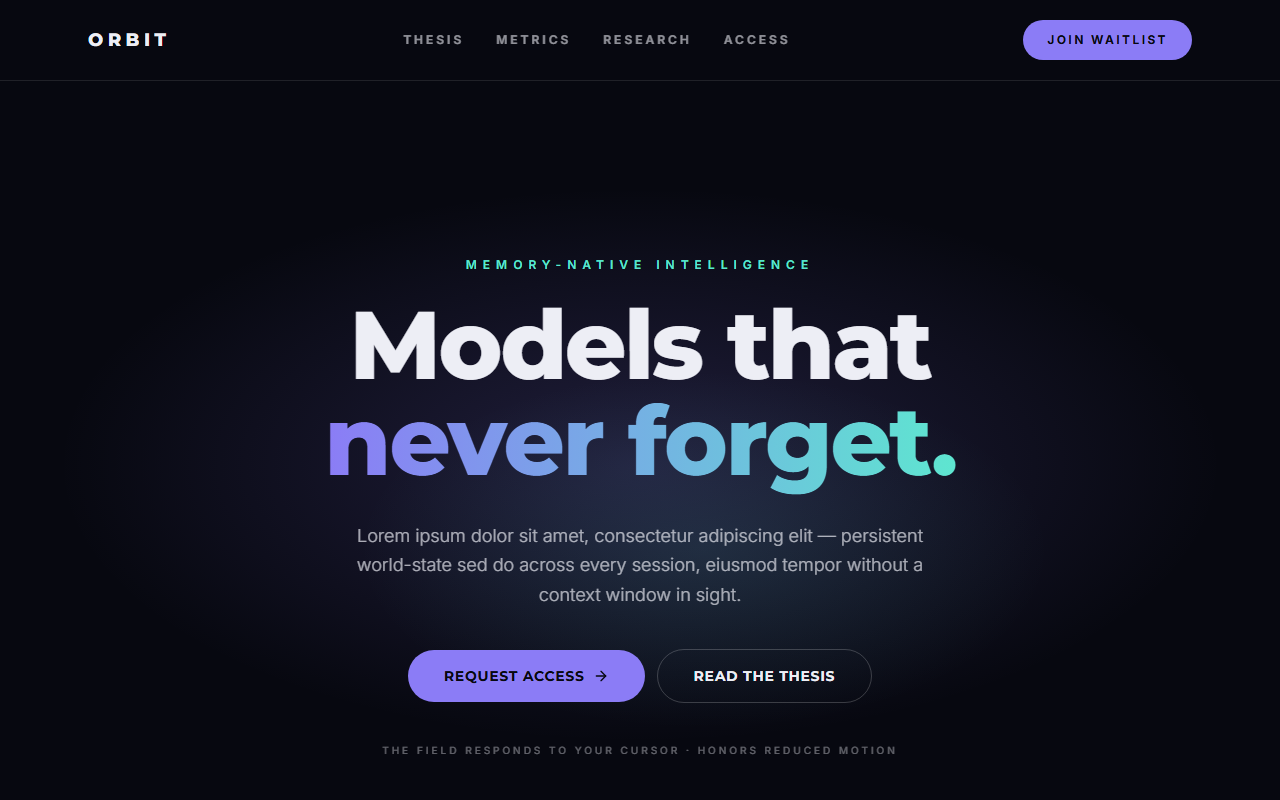 Orbit website design preview