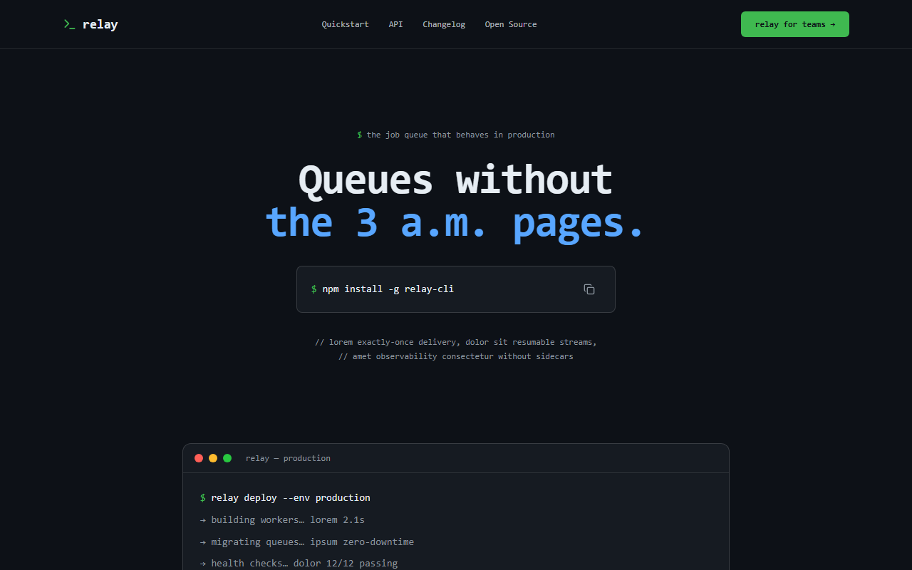 Relay website design preview