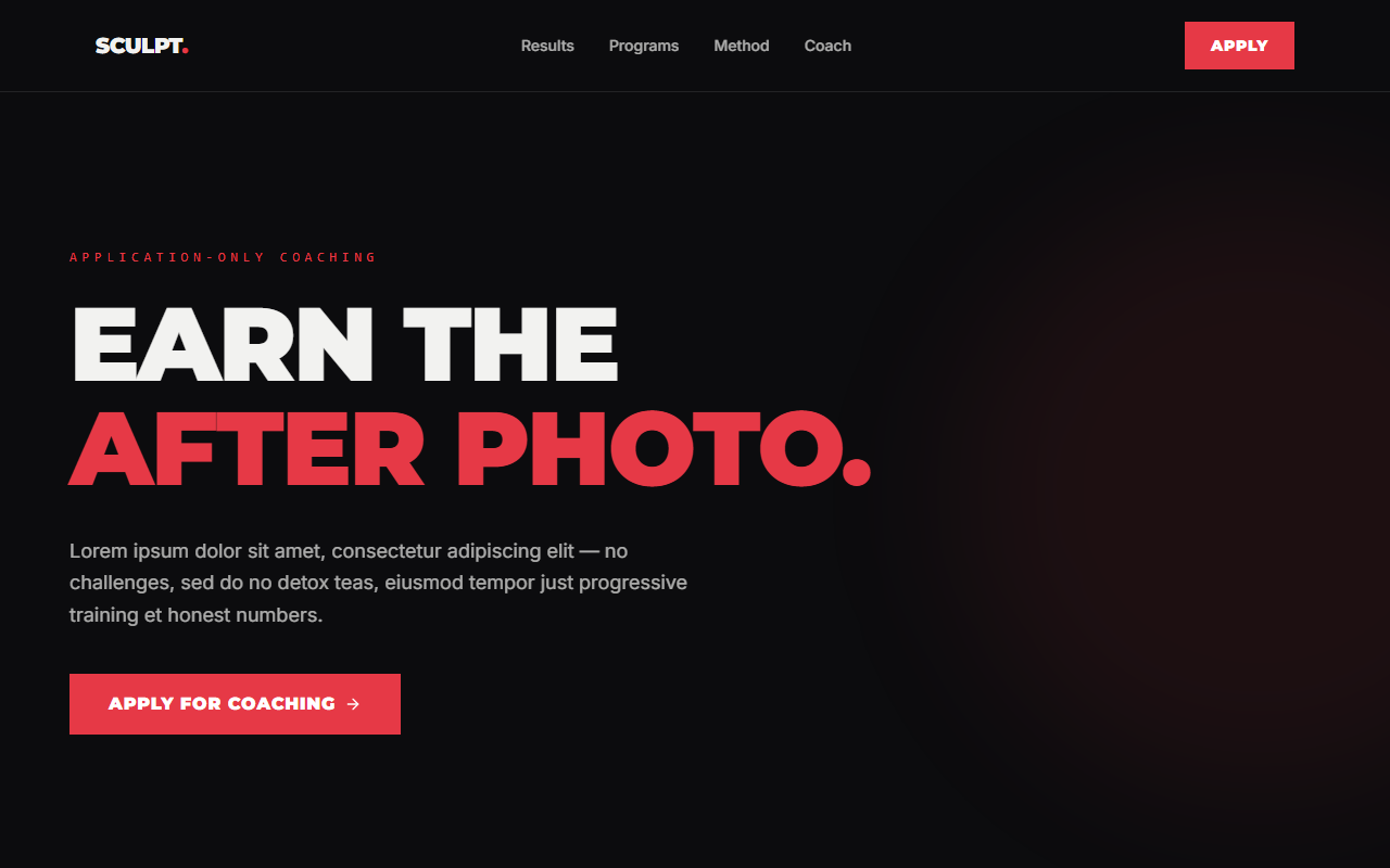 Sculpt website design preview