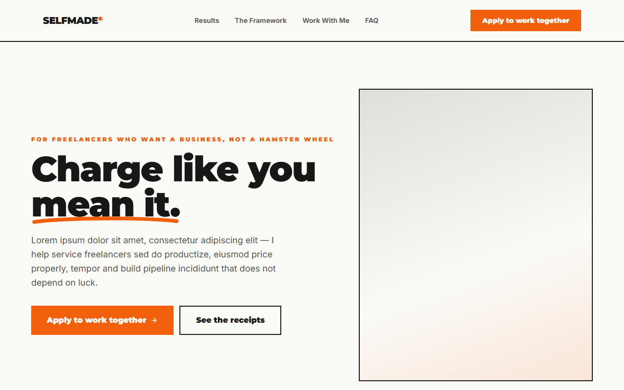 Selfmade website design preview