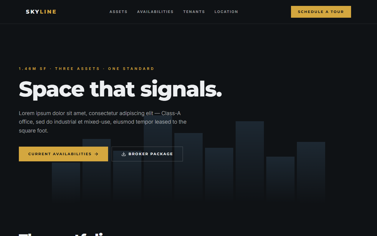 Skyline website design preview
