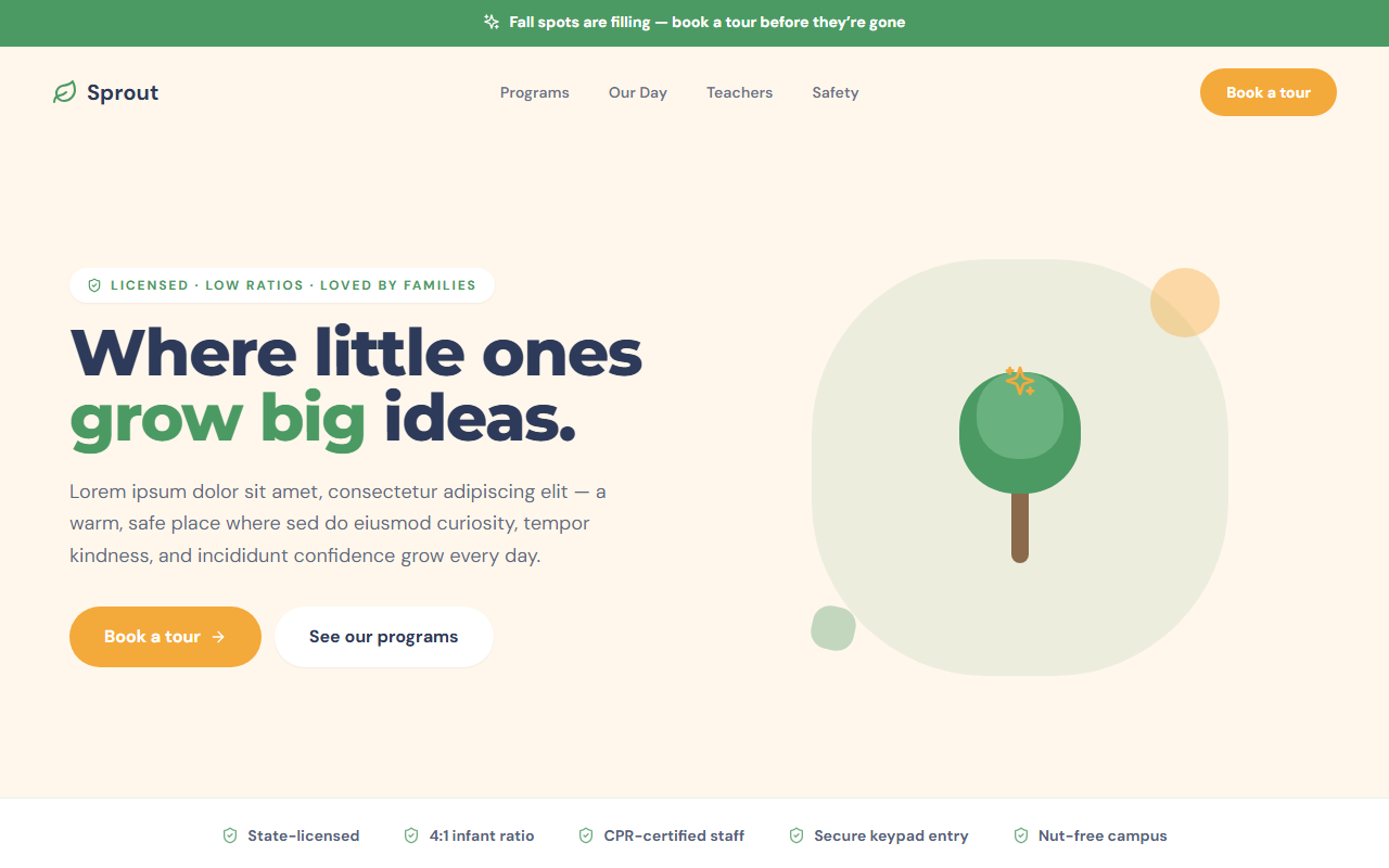 Sprout website design preview