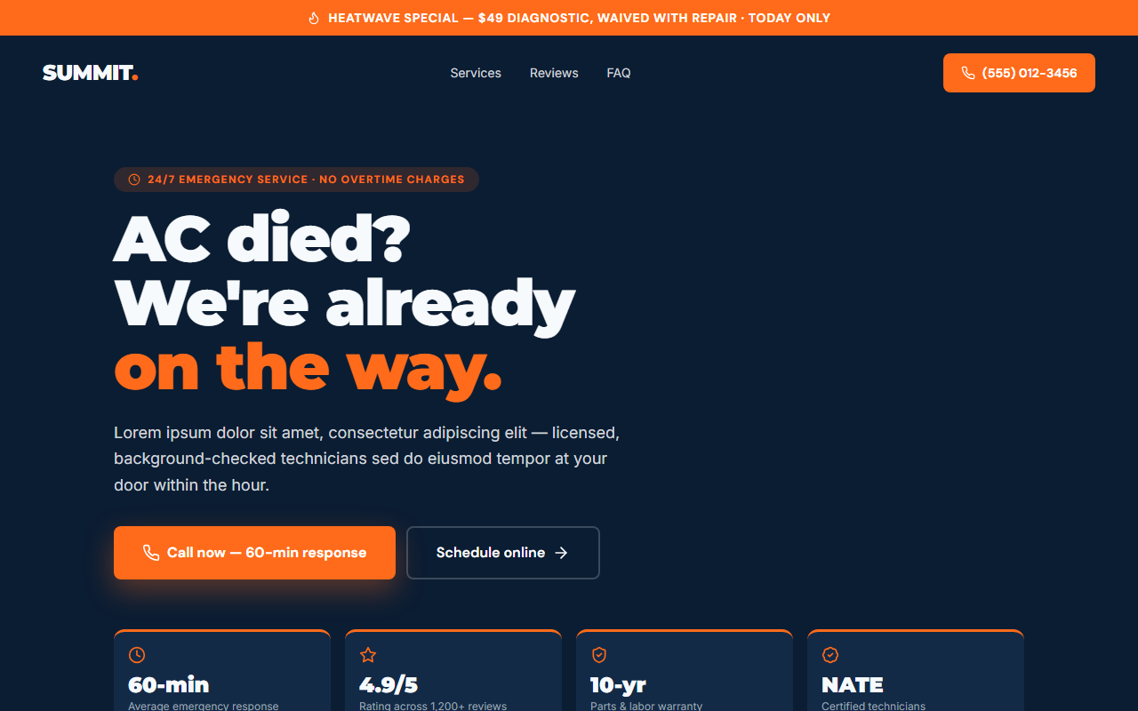 Summit website design preview