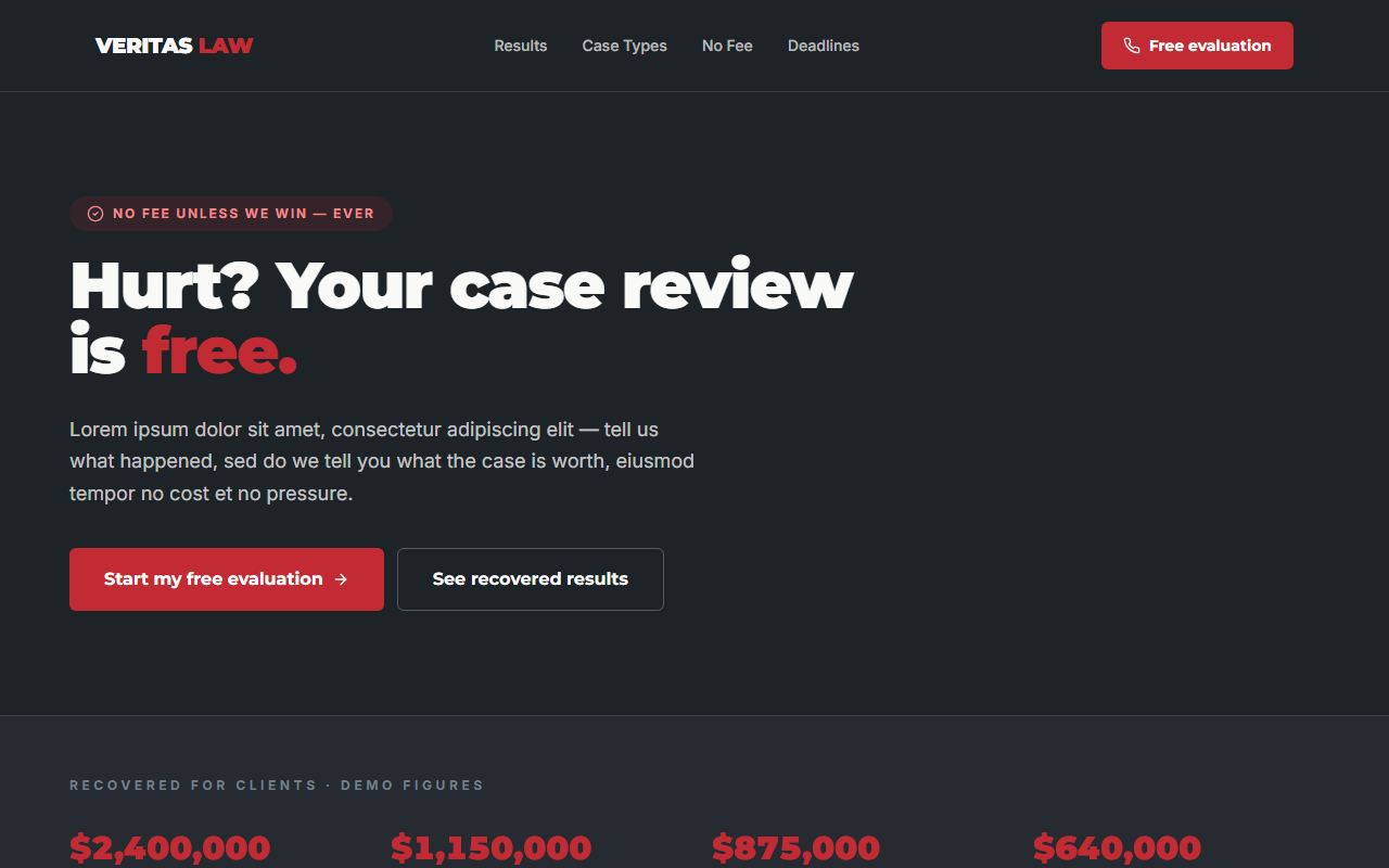 Veritas website design preview