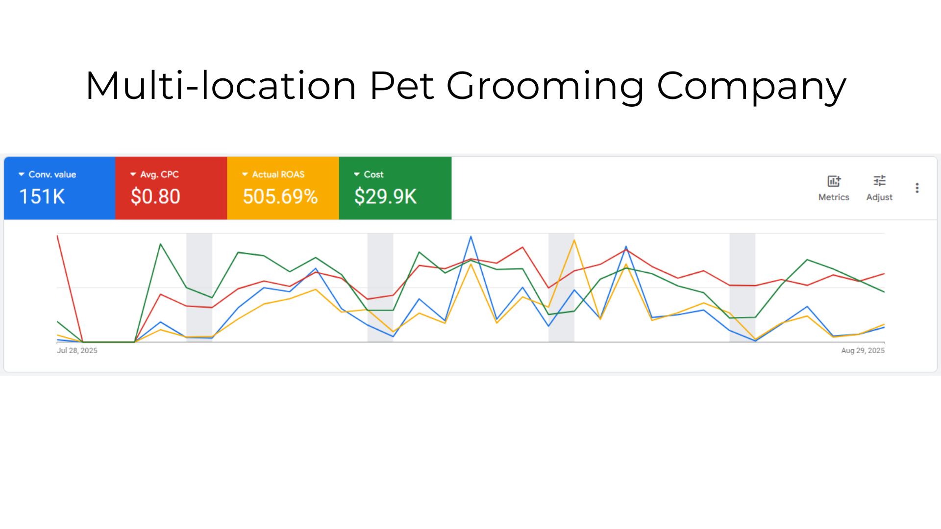 Multi-location Pet Grooming Company Case Study Graph